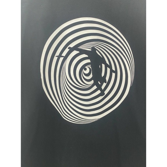 Disc Golf Shirt VERTIGO SWIRL Discgolfer Vinyl Custom Logo L T-Shirt Black - Picture 3 of 7